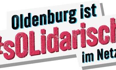 Das Logo der Kampagne #sOLidarischimNetz.
Es zeigt den Schriftzug "Oldenburg ist solidarisch im Netz".